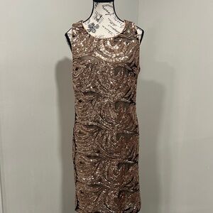 DStudio Sequin Mini Dress Size 12 Bronze